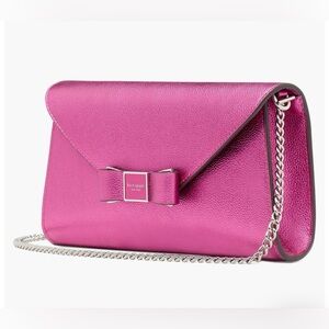 Kate Spade Pink metallic bow crossbody
